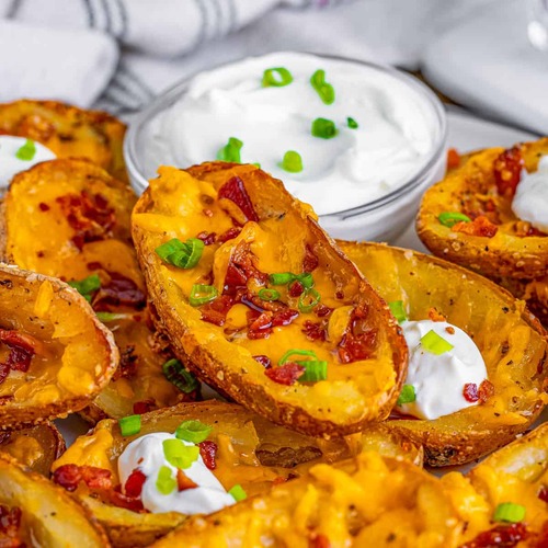 A tray of Potato Skins