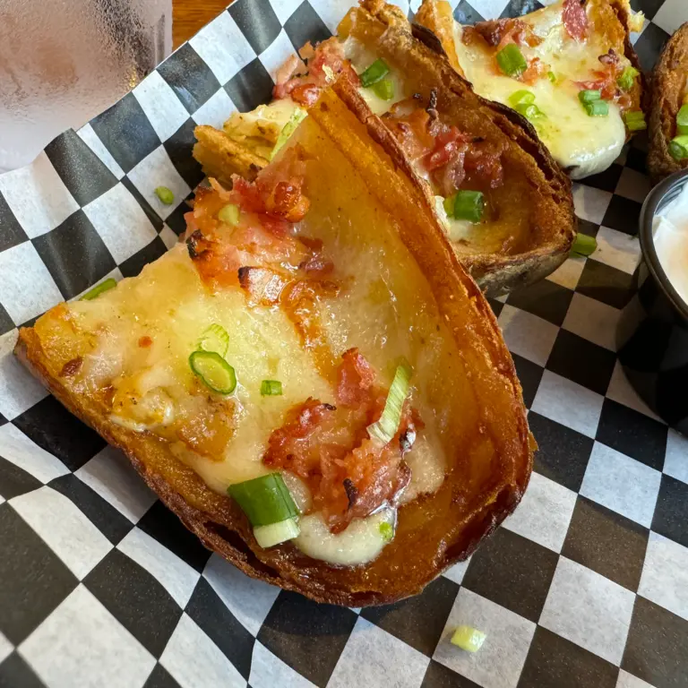 Potato skin with a bite taken out